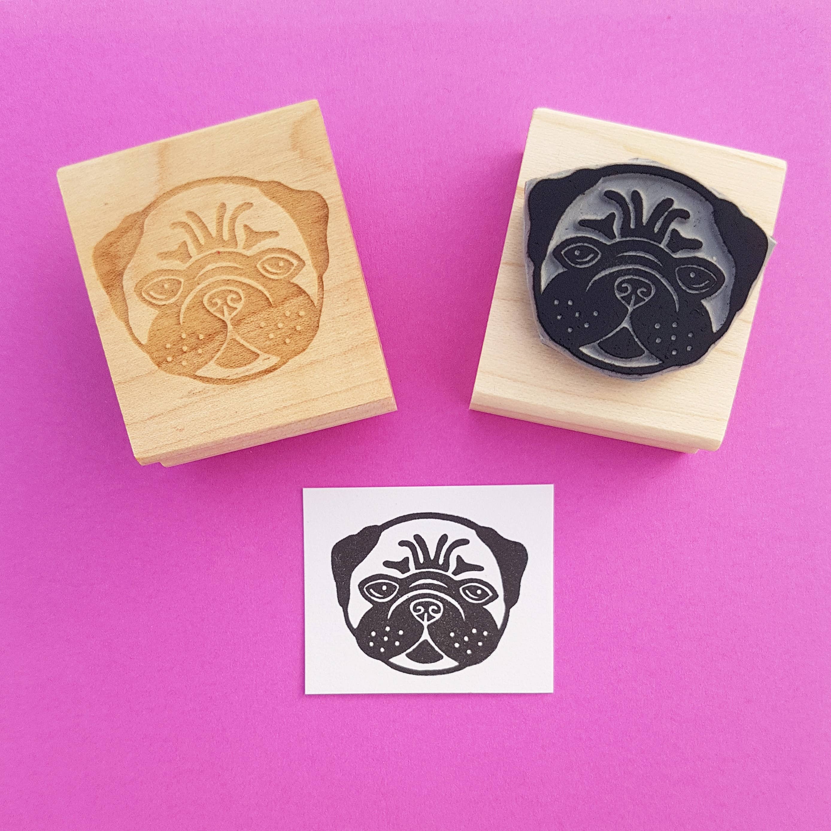 Pug Dog Rubber Stamp